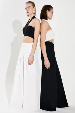 Flash Sale 🔔 Karen Millen Limited Edition Oversized Wide Leg Trousers 🤩 -Occasionwear Popular Store womens ivory limited edition oversized wide leg trousers