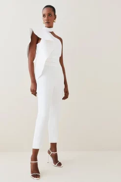 New 🤩 Karen Millen Satin Back Crepe Ruffle Sleeve Jumpsuit ✨ 13 New 🤩 Karen Millen Satin Back Crepe Ruffle Sleeve Jumpsuit ✨ -Occasionwear Popular Store womens ivory satin back crepe ruffle sleeve jumpsuit