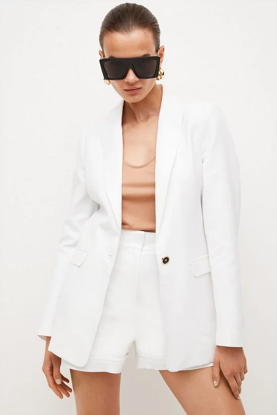 Cheap ๐ Karen Millen Tailored Linen Blend Tailored Single Breasted Jacket ๐ฅ 8 Cheap ๐ Karen Millen Tailored Linen Blend Tailored Single Breasted Jacket ๐ฅ - Image 6