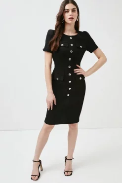 New ๐งจ Karen Millen Tailored Short Sleeve Utility Pencil Midi ๐ Dress โ 20 New ๐งจ Karen Millen Tailored Short Sleeve Utility Pencil Midi ๐ Dress โ -Occasionwear Popular Store womens ivory tailored short sleeve utility pencil midi dress 1