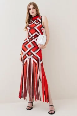 Budget 🌟 Karen Millen Sliced Hem Placement Stripe Knit Jacquard Maxi 👗 Dress 🤩 15 Budget 🌟 Karen Millen Sliced Hem Placement Stripe Knit Jacquard Maxi 👗 Dress 🤩 -Occasionwear Popular Store womens khaki sliced hem placement stripe knit jacquard maxi dress 1