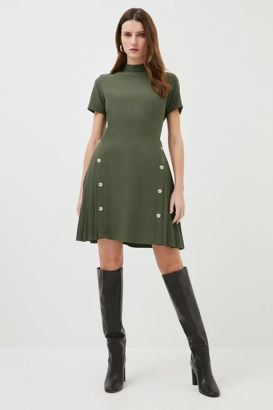 Hot Sale โญ Karen Millen Tailored Military Pleated Panel Short Mini ๐ Dress ๐ 7 Hot Sale โญ Karen Millen Tailored Military Pleated Panel Short Mini ๐ Dress ๐ - Image 5