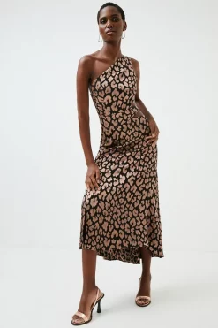 Hot Sale 🎁 Karen Millen Leopard Jacquard Satin Cut One Shoulder Midaxi 👗 Dress 😍 13 Hot Sale 🎁 Karen Millen Leopard Jacquard Satin Cut One Shoulder Midaxi 👗 Dress 😍 -Occasionwear Popular Store womens leopard leopard jacquard satin cut one shoulder midaxi dress