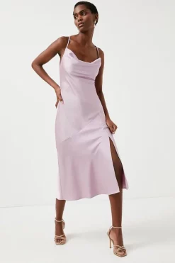 Promo ๐คฉ Karen Millen Petite ๐จ Hammered Satin Cowl Woven Slip ๐ Dress ๐งจ 11 Promo ๐คฉ Karen Millen Petite ๐จ Hammered Satin Cowl Woven Slip ๐ Dress ๐งจ -Occasionwear Popular Store womens lilac petite hammered satin cowl woven slip dress
