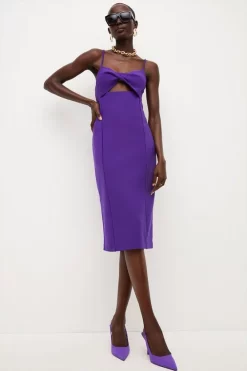 Brand new ✨ Karen Millen Figure Form Twist Front Strappy Midi 👗 Dress 🤩 -Occasionwear Popular Store womens lime figure form twist front strappy midi dress