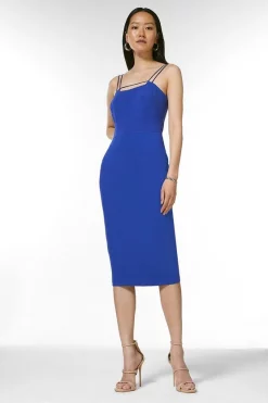 Coupon 🔥 Karen Millen Strap and Bar Sexy Zip Back Midi 👗 Dress ⭐ -Occasionwear Popular Store womens lime strap and bar sexy zip back midi dress 1