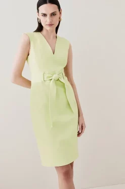 Deals 😍 Karen Millen Structured Eyelet Waist Belted Pencil Midi 👗 Dress - lime 🌟 11 Deals 😍 Karen Millen Structured Eyelet Waist Belted Pencil Midi 👗 Dress - lime 🌟 -Occasionwear Popular Store womens lime structured eyelet waist belted pencil midi dress