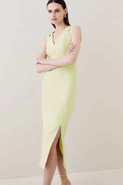 Flash Sale โค๏ธ Karen Millen Structured Seam Detail Column Midaxi ๐ Dress - lime โจ 13 Flash Sale โค๏ธ Karen Millen Structured Seam Detail Column Midaxi ๐ Dress - lime โจ -Occasionwear Popular Store womens lime structured seam detail column midaxi dress