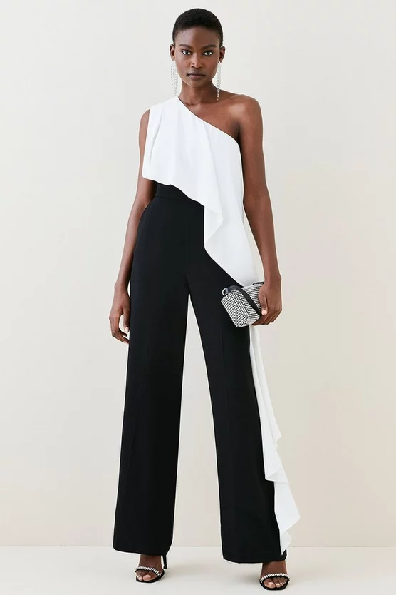 New ๐ Karen Millen Compact Viscose One Shoulder Ruffle Jumpsuit โจ 8 New ๐ Karen Millen Compact Viscose One Shoulder Ruffle Jumpsuit โจ - Image 6