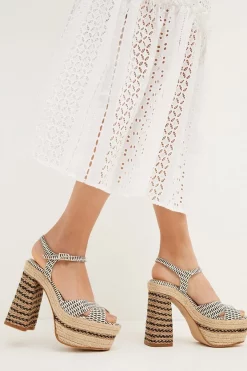 Deals 🎁 Karen Millen Leather Espadrille Platform 🩴 Sandal ⌛ -Occasionwear Popular Store womens metallic20gold leather espadrille platform sandal