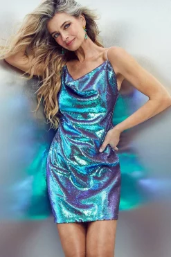 Buy 🤩 Karen Millen Sequinned Drape Front Strappy Mini 👗 Dress - mint 🎉 -Occasionwear Popular Store womens mint sequinned drape front strappy mini dress