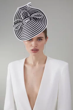 Discount 👍 Karen Millen Asymmetric Spiral Trim Fascinator - mono 🔥 9 Discount 👍 Karen Millen Asymmetric Spiral Trim Fascinator - mono 🔥 -Occasionwear Popular Store womens mono asymmetric spiral trim fascinator