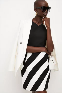Best Sale 🥰 Karen Millen Compact Stretch Contrast Bodice Stripe Mini 👗 Dress - mono 😍 11 Best Sale 🥰 Karen Millen Compact Stretch Contrast Bodice Stripe Mini 👗 Dress - mono 😍 -Occasionwear Popular Store womens mono compact stretch contrast bodice stripe mini dress