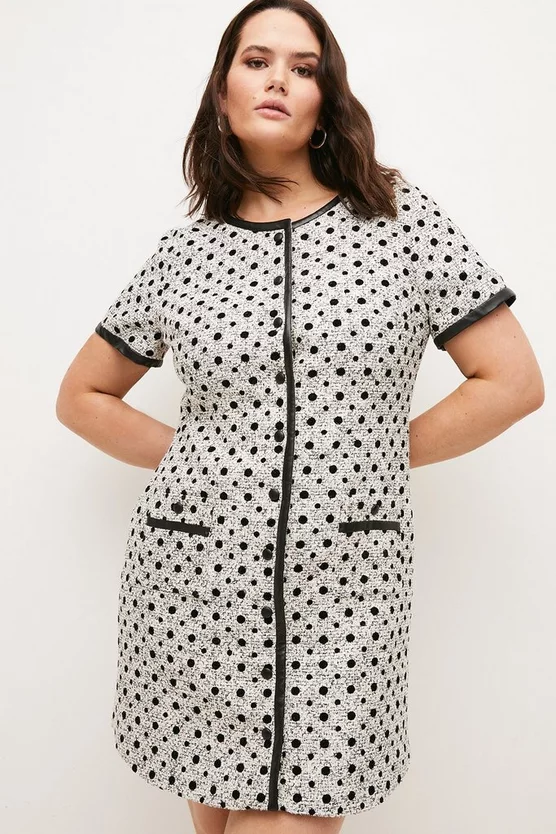 Discount ๐ Karen Millen Plus Size Polka Dot Boucle A Line Mini ๐ Dress - mono ๐ 7 Discount ๐ Karen Millen Plus Size Polka Dot Boucle A Line Mini ๐ Dress - mono ๐ - Image 5