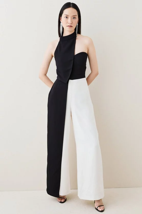 Best Sale 🎁 Karen Millen Soft Tailored Colour Block Halter Jumpsuit - mono 👍 9 Best Sale 🎁 Karen Millen Soft Tailored Colour Block Halter Jumpsuit - mono 👍 - Image 7
