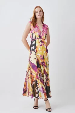 Promo ๐ Karen Millen Floral Applique Kimono Woven Maxi ๐ Dress - multi ๐ 15 Promo ๐ Karen Millen Floral Applique Kimono Woven Maxi ๐ Dress - multi ๐ -Occasionwear Popular Store womens multi floral applique kimono woven maxi dress
