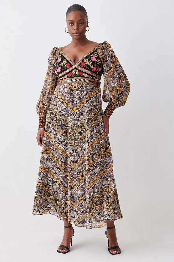 Outlet ๐ฅ Karen Millen Plus Size Baroque Embroidered And Bead Midi ๐ Dress - multi โญ 8 Outlet ๐ฅ Karen Millen Plus Size Baroque Embroidered And Bead Midi ๐ Dress - multi โญ - Image 6