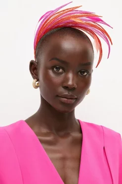 Buy ⭐ Karen Millen Sinnamay Petal Headband 🔔 -Occasionwear Popular Store womens multi sinnamay petal headband