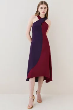 Best deal ๐ Karen Millen Soft Tailored Colour Block Halter Midi ๐ Dress ๐ฅ 15 Best deal ๐ Karen Millen Soft Tailored Colour Block Halter Midi ๐ Dress ๐ฅ -Occasionwear Popular Store womens multi soft tailored colour block halter midi dress 1