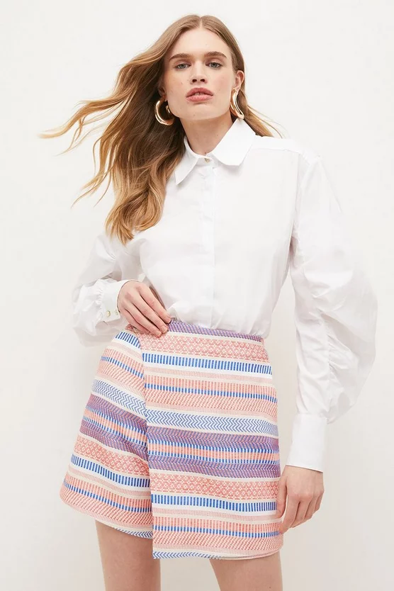 Hot Sale ✔️ Karen Millen Stripe Jacquard Buckle Waist Skort - multi ❤️ 7 Hot Sale ✔️ Karen Millen Stripe Jacquard Buckle Waist Skort - multi ❤️ - Image 5