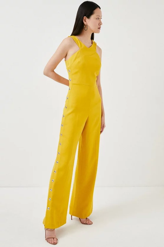 Best Sale ๐ Karen Millen Compact Stretch Viscose Button Jumpsuit ๐ 8 Best Sale ๐ Karen Millen Compact Stretch Viscose Button Jumpsuit ๐ - Image 6