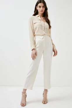 Outlet 🌟 Karen Millen Essential Tailored Slim Leg Trousers 🤩 -Occasionwear Popular Store womens navy essential tailored slim leg trousers