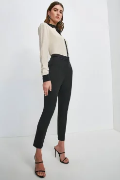 Buy 🥰 Karen Millen Essential Techno Woven Trouser 🧨 -Occasionwear Popular Store womens navy essential techno woven trouser 1