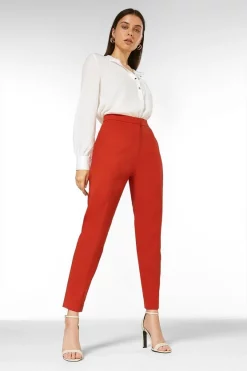 Buy 🥰 Karen Millen Essential Techno Woven Trouser 🧨 -Occasionwear Popular Store womens navy essential techno woven trouser 2