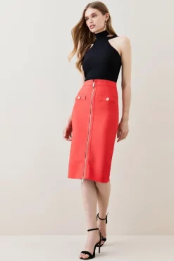 Best reviews of 🎉 Karen Millen Military Bandage Knitted Pencil Midi 👗 Skirt 🌟 -Occasionwear Popular Store womens navy military bandage knitted pencil midi skirt 2