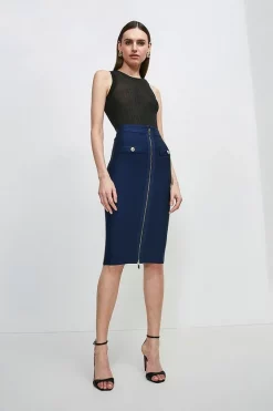 Best reviews of 🎉 Karen Millen Military Bandage Knitted Pencil Midi 👗 Skirt 🌟 -Occasionwear Popular Store womens navy military bandage knitted pencil midi skirt 7