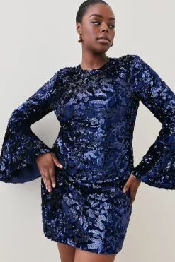 Best reviews of ⭐ Karen Millen Plus Size Velvet Sequinned Fluted Woven Mini 👗 Dress - navy ⌛ 15 Best reviews of ⭐ Karen Millen Plus Size Velvet Sequinned Fluted Woven Mini 👗 Dress - navy ⌛ -Occasionwear Popular Store womens navy plus size velvet sequinned fluted woven mini dress