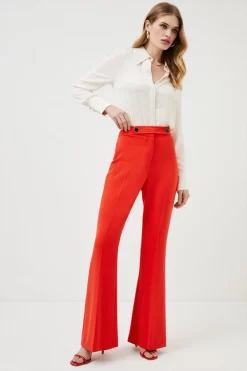 Hot Sale ๐ฅ Karen Millen Compact Stretch Button Detail Flare Trousers - red ๐ฅ 11 Hot Sale ๐ฅ Karen Millen Compact Stretch Button Detail Flare Trousers - red ๐ฅ -Occasionwear Popular Store womens red compact stretch button detail flare trousers