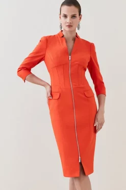 Buy ๐ฏ Karen Millen Corset Waist Collared Pencil Midi ๐ Dress โ๏ธ 13 Buy ๐ฏ Karen Millen Corset Waist Collared Pencil Midi ๐ Dress โ๏ธ -Occasionwear Popular Store womens red corset waist collared pencil midi dress