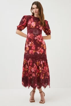 Best Sale 🎁 Karen Millen Floral Voile Cutwork Woven Maxi - red 🛒 13 Best Sale 🎁 Karen Millen Floral Voile Cutwork Woven Maxi - red 🛒 -Occasionwear Popular Store womens red floral voile cutwork woven maxi