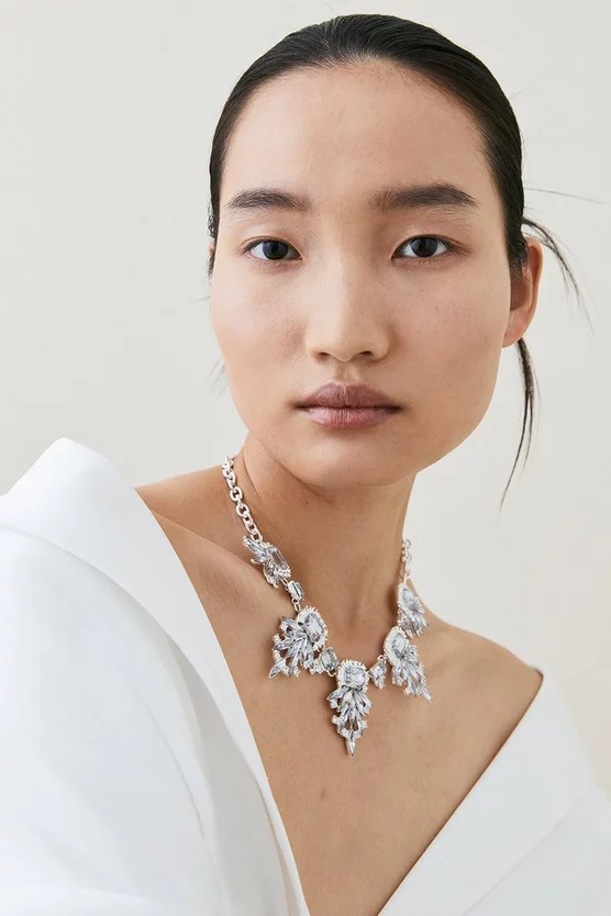 Hot Sale โค๏ธ Karen Millen Silver Plated Diamante Extreme Necklace ๐ 7 Hot Sale โค๏ธ Karen Millen Silver Plated Diamante Extreme Necklace ๐ - Image 5