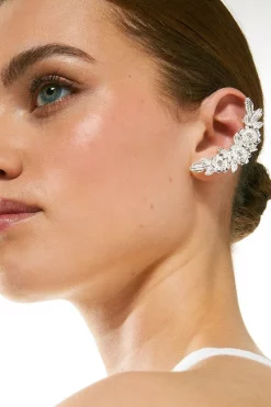 Flash Sale 👏 Karen Millen Silver Plated Ear Cuff Set 🤩 -Occasionwear Popular Store womens silver silver plated ear cuff set